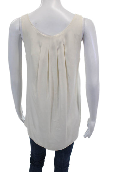 Frame Shirt Womens Scoop Neck Boxy Silk Tank Top White Size Medium