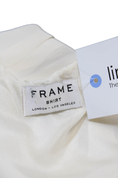 Frame Shirt Womens Scoop Neck Boxy Silk Tank Top White Size Medium