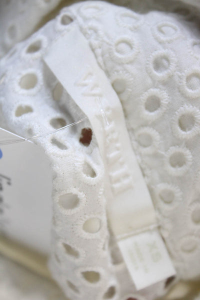 Wyeth By Todd Magill Womens Cotton Short Sleeve Button Blouse White Size XS