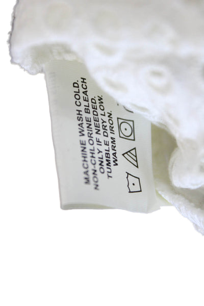 Wyeth By Todd Magill Womens Cotton Short Sleeve Button Blouse White Size XS