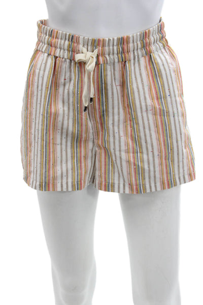 Le Superbe Womens Cotton Striped Drawstring Casual Shorts Multicolor Size XS