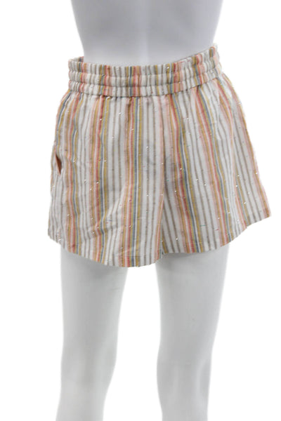 Le Superbe Womens Cotton Striped Drawstring Casual Shorts Multicolor Size XS