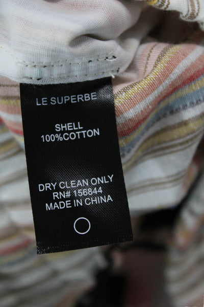 Le Superbe Womens Cotton Striped Drawstring Casual Shorts Multicolor Size XS