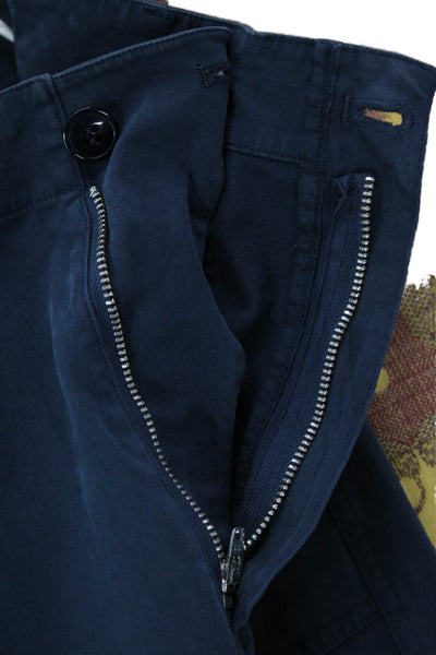 Kule Womens Cotton High-Waisted Zippered Casual Shorts Solid Blue Size M