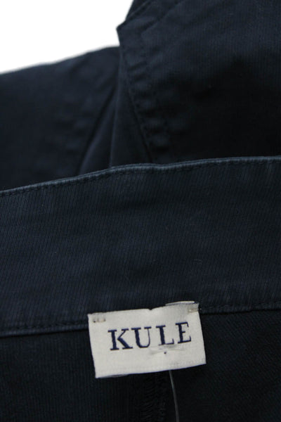 Kule Womens Cotton High-Waisted Zippered Casual Shorts Solid Blue Size XS