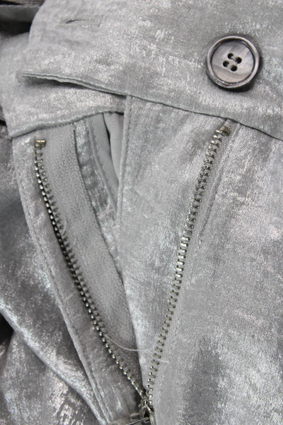 Le Superbe Womens Drawstring High-Waisted Straight Cargo Pants Silver Size 0