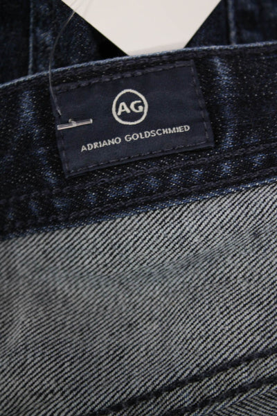 Adriano Goldschmied Mens Cotton Zip Button Straight Leg Denim Jeans Blue Size EU