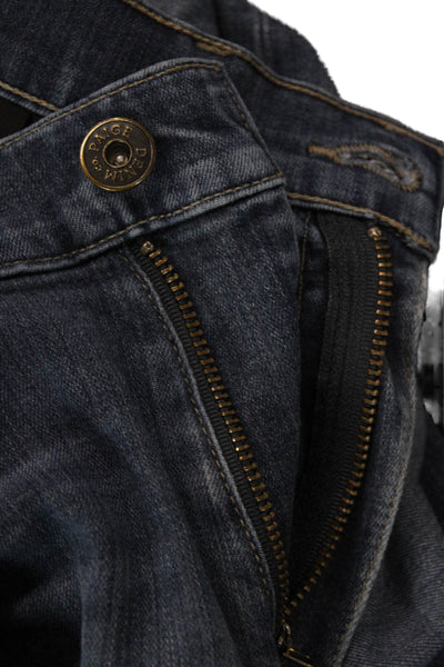 Paige Mens Cotton Zip Button Straight Leg Denim Jeans Blue Size EUR 32