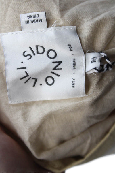 Lili Sidonio Womens Cotton Zippered Cargo Mini Skirt Solid Beige Size XS