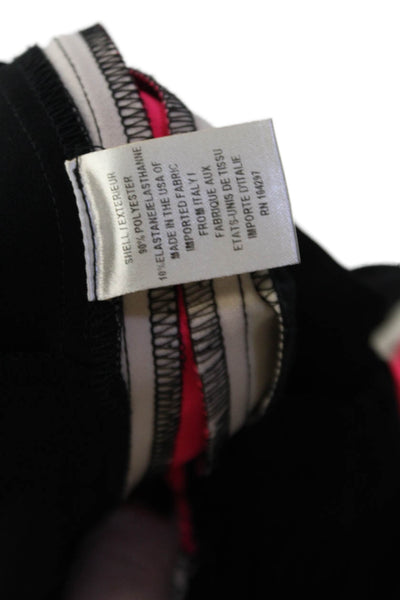 Milly Womens Drawstring Waist Side Striped Casual Wide Leg Pants Black Size P