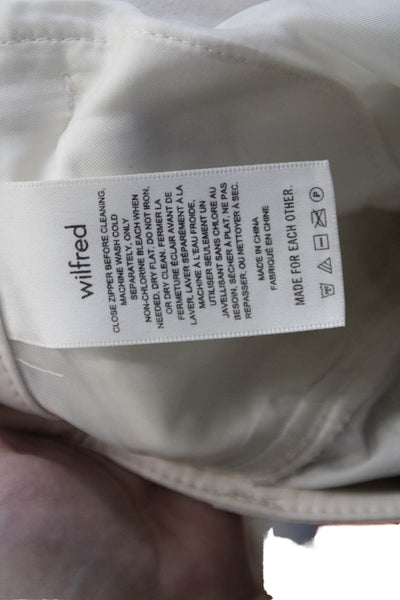 Wilfred Womens Zipper Fly Mid Rise Straight Leg Faux Leather Pants White Size 00