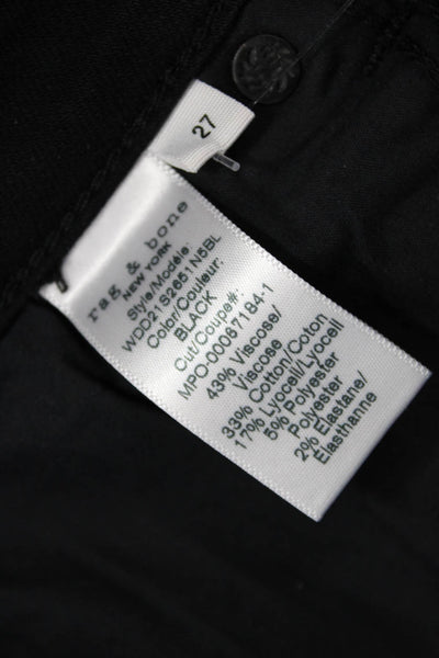 Rag & Bone Womens Cotton Blend Mid-Rise Five Pocket Skinny Pants Black Size 27