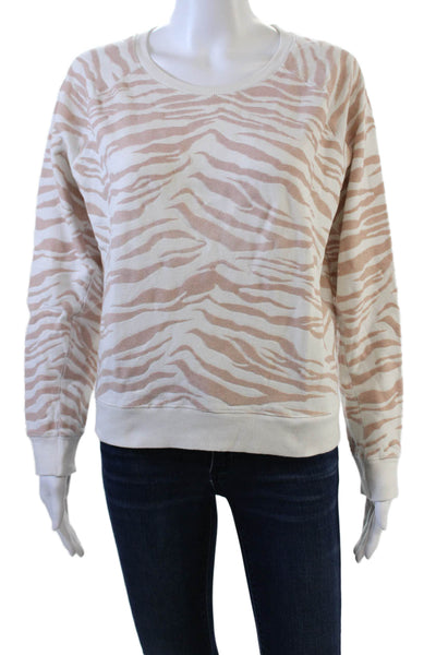 Rails Womens Cotton Crew Neck Velvet Animal Print Sweatshirt Pink Size XS