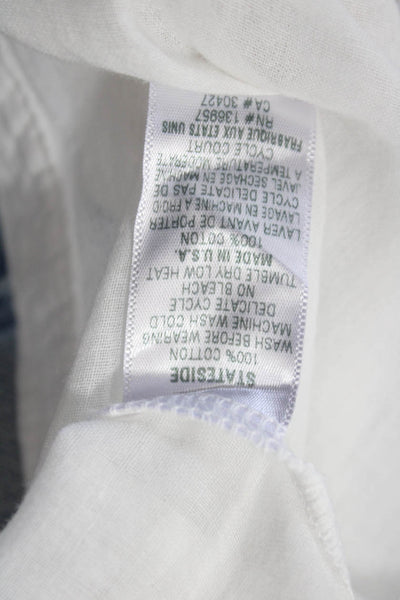 Stateside Womens Cotton Sheer Long Sleeve Side Slit Tunic Top White Size XS