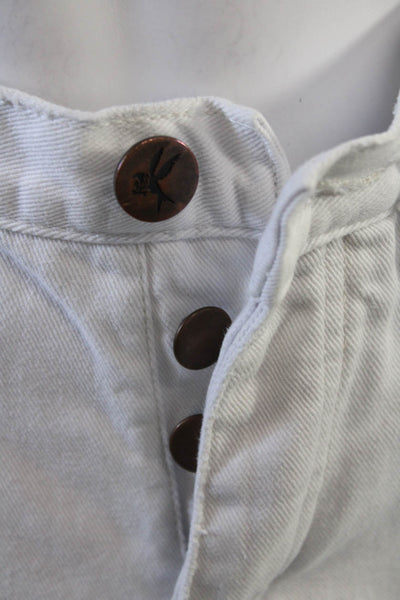 One X One Teaspoon Womens Cotton Distressed Pocketed Denim Shorts White Size 23