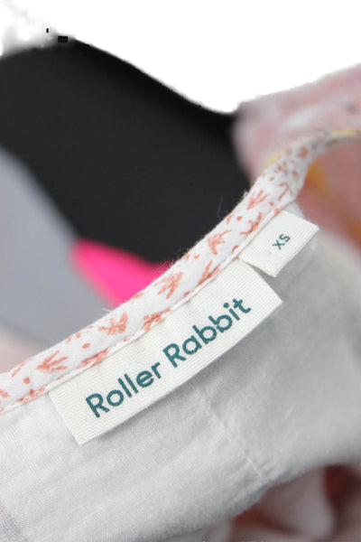 Roller Rabbit Womens Cotton Long Sleeve Round Neck Floral Dress Pink Size XS