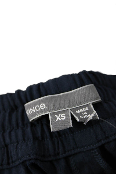 Vince Womens Silk Ruched Elastic Hook & Eye Jogger Dress Pants Blue Size XS