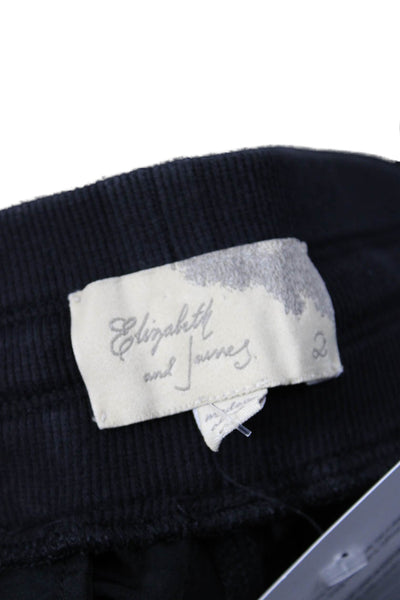 Elizabeth and James Womens Elastic Waist Drawstring Jogger Pants Black Size 2