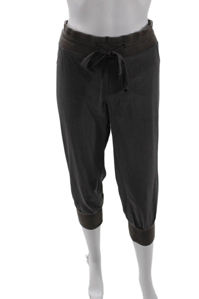 Elizabeth and James Womens Elastic Drawstring Tied Jogger Pants Gray Size 4