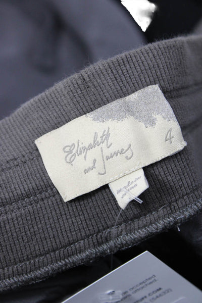 Elizabeth and James Womens Elastic Drawstring Tied Jogger Pants Gray Size 4