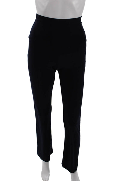 Norma Kamali Womens High Elastic Waist Bootcut Leg Office Leggings Blue Size XS