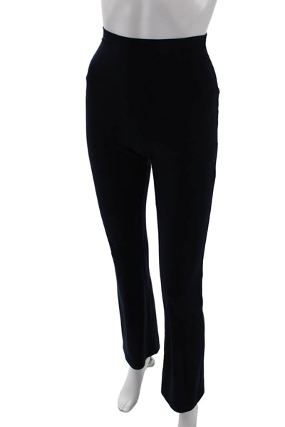 Norma Kamali Womens High Elastic Waist Bootcut Leg Office Leggings Blue Size XS