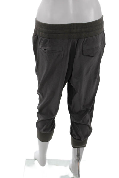Elizabeth and James Womens Drawstring Elastic Cropped Jogger Pants Gray Size 2