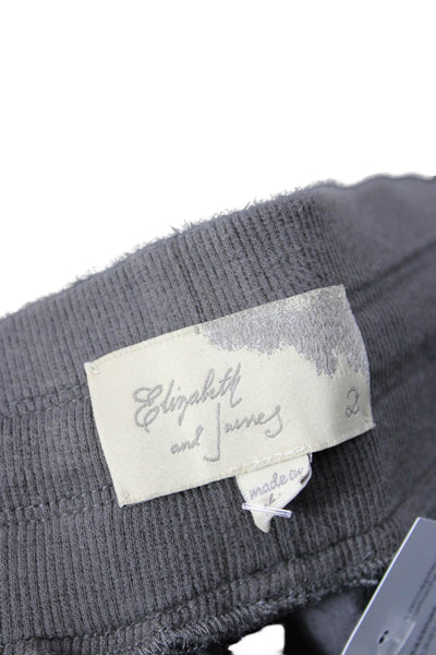 Elizabeth and James Womens Drawstring Elastic Cropped Jogger Pants Gray Size 2