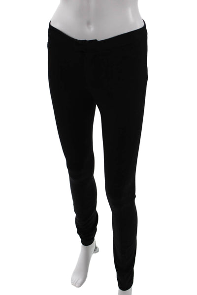 Helmut Lang Womens Wool Buttoned Zipped Skinny Leg Dress Pants Black Size 0