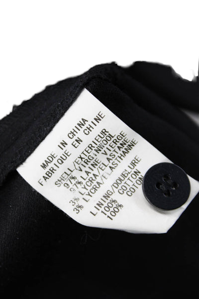 Helmut Lang Womens Wool Buttoned Zipped Skinny Leg Dress Pants Black Size 0
