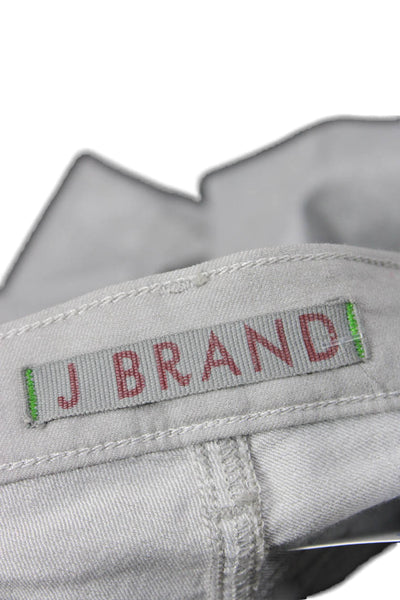 J Brand Womens Glitter Print Buttoned Skinny Leg Casual Pants Silver Size EUR 24