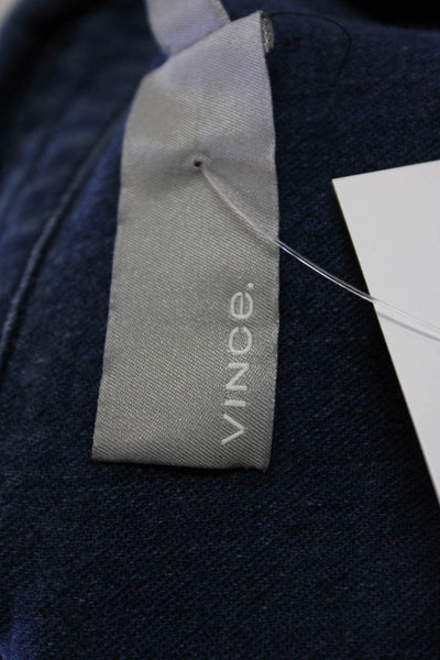 Vince Womens Cotton Collared Double Pocketed Button Down Shirt Blue Size L