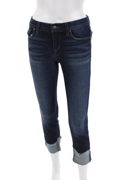 Joes Womens Cotton Cuffed Straight Dark Wash Denim Jeans Blue Size 24