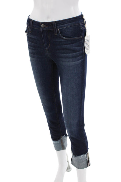 Joes Womens Cotton Cuffed Straight Dark Wash Denim Jeans Blue Size 24