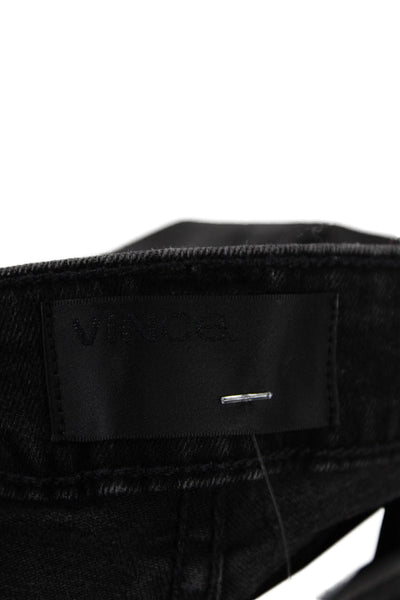 Vince Womens Cotton Dylan Zippered Low-Rise Skinny Jeans Black Size 25