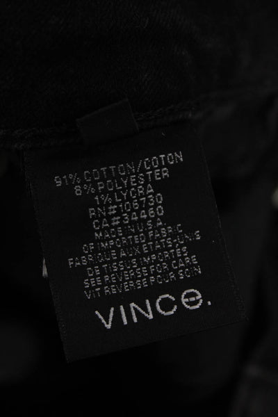 Vince Womens Cotton Dylan Zippered Low-Rise Skinny Jeans Black Size 25