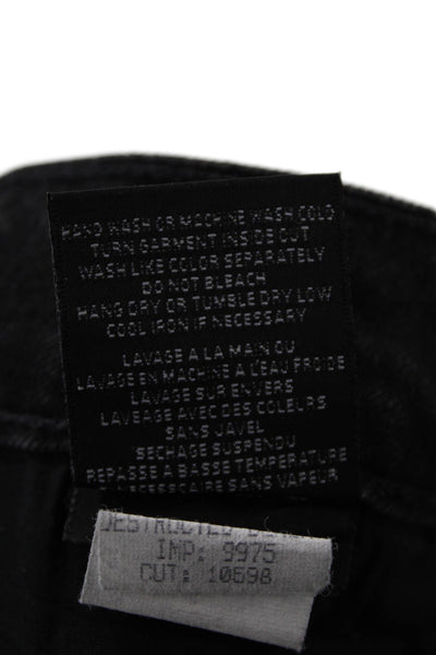 Vince Womens Cotton Dylan Zippered Low-Rise Skinny Jeans Black Size 25