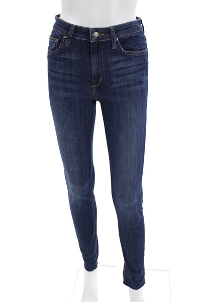 Joes Womens Cotton Dark Wash Zippered Mid-Rise Straight Jeans Blue Size 25