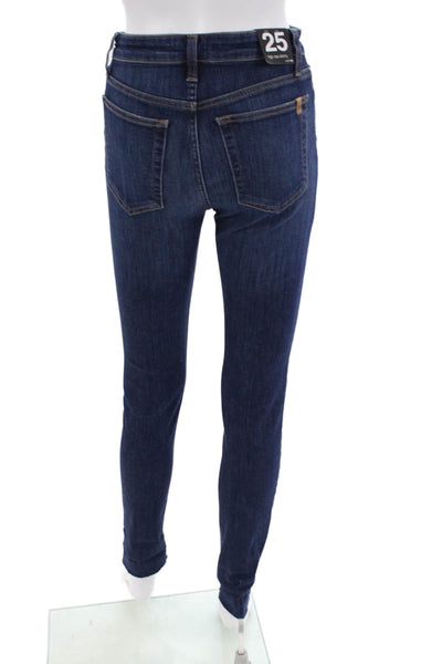 Joes Womens Cotton Dark Wash Zippered Mid-Rise Straight Jeans Blue Size 25