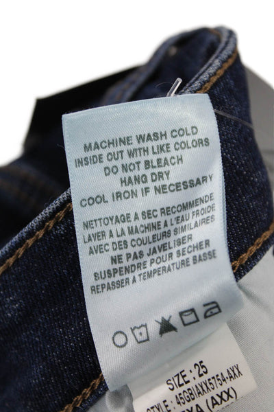 Joes Womens Cotton Dark Wash Zippered Mid-Rise Straight Jeans Blue Size 25