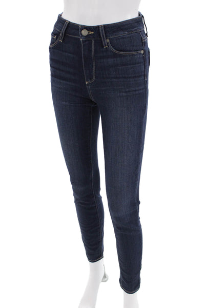 Paige Womens Cotton Dark Wash Mid-Rise Tapered Denim Jeans Blue Size 26