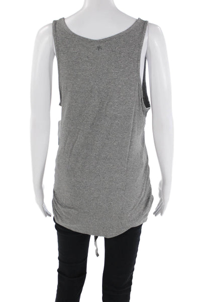 Splendid Womens Round Neck Sleeveless Waist Tied Detail Top Gray Size L