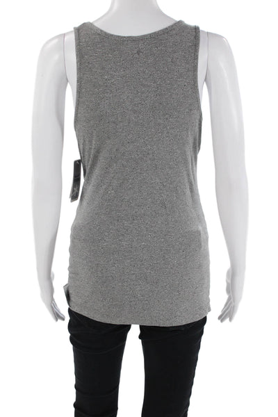 Splendid Womens Round Neck Sleeveless Waist Tied Detail Top Gray Size XS