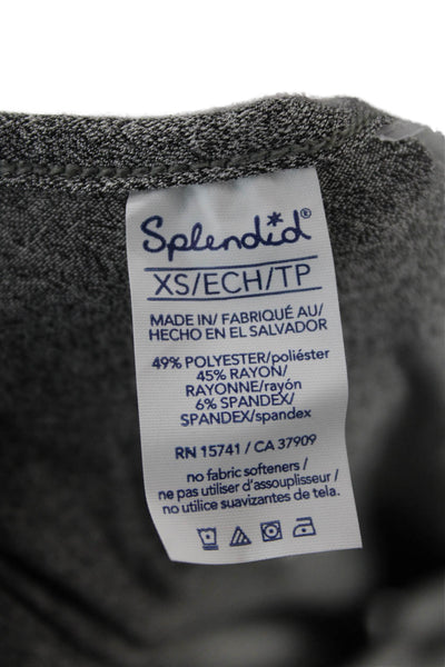 Splendid Womens Round Neck Sleeveless Waist Tied Detail Top Gray Size XS