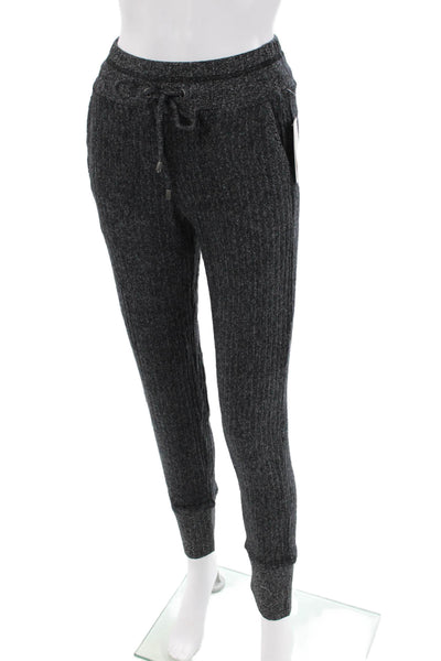 Splendid Womens Ribbed Drawstring Waist Pocketed Sweatpants Dark Gray Size XS