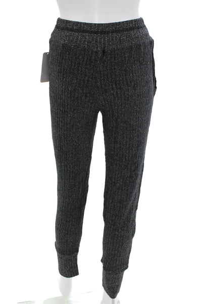 Splendid Womens Ribbed Drawstring Waist Pocketed Sweatpants Dark Gray Size XS