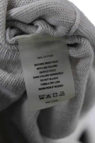 Margaret OLeary Womens Scoop Neck Knit Boxy Tank Top Gray Cotton Size Large