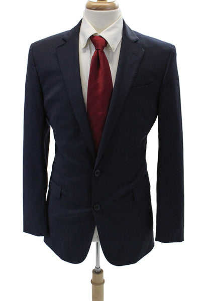 Brooks Brothers Mens Two Button Blazer Jacket Navy Blue Wool Size 40 Long