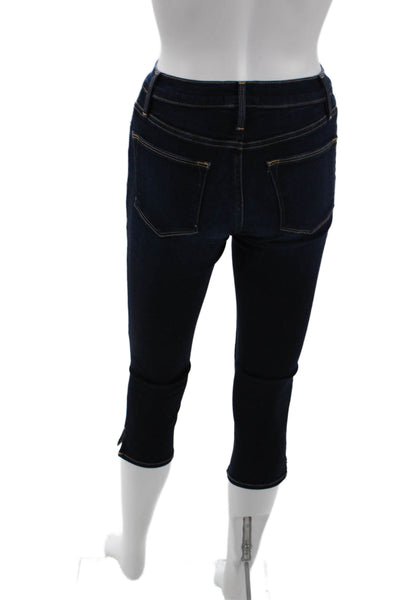 Frame Womens Cotton Cabana Dark Washed Buttoned Denim Capris Blue Size EUR 25