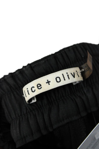 Alice + Olivia Womens Ruched Elastic Waist Tapered Dress Pants Black Size XS